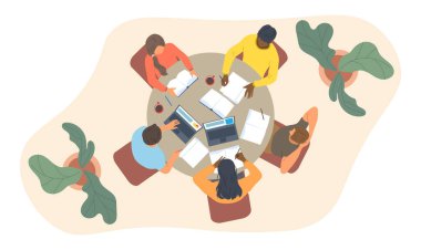 Grup halinde çalışan öğrenciler