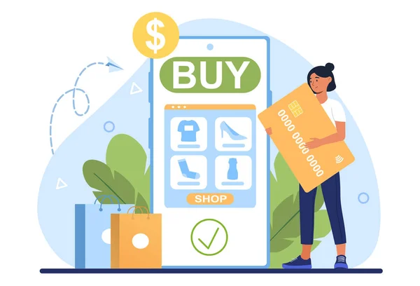 Compras concepto en línea — Vector de stock