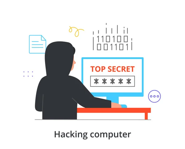 Conceito de hacking de computador — Vetor de Stock