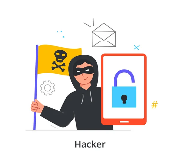 Концепція атаки хакерів — стоковий вектор
