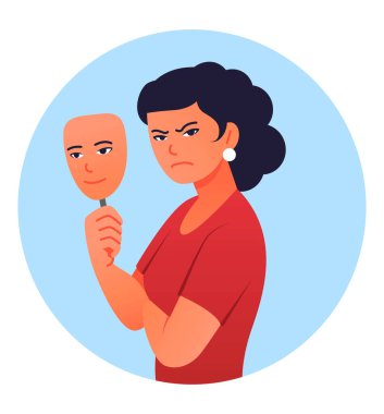Kadın gerçek duygularını maskenin arkasına saklar.