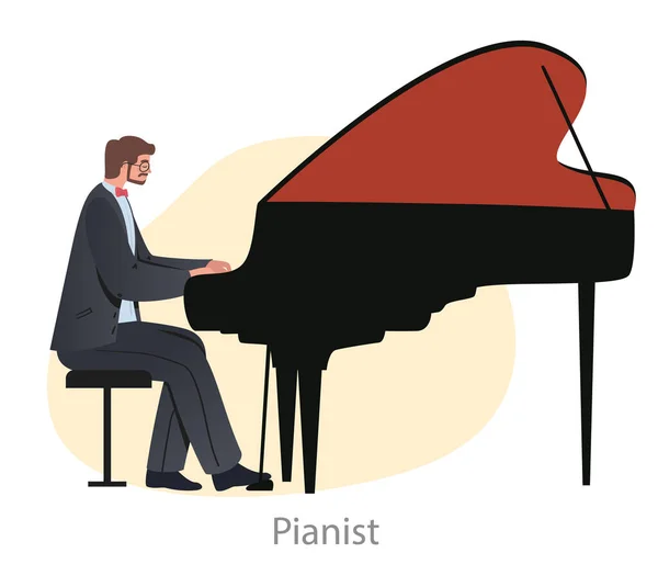 Homem toca piano conceito — Vetor de Stock