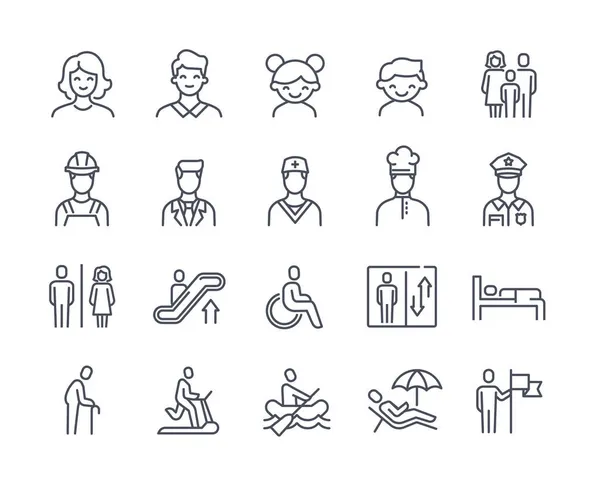 Conjunto de iconos con personas — Archivo Imágenes Vectoriales
