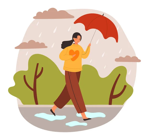 Žena s deštníkem — Stockový vektor