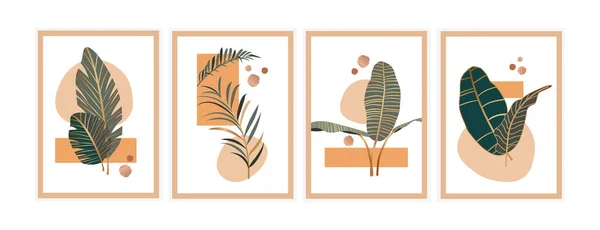Set di arti murali botaniche — Vettoriale Stock