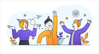 Mutlu bir grup genç insan