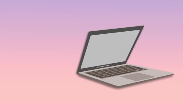 Laptop como concepto de libro — Vídeos de Stock