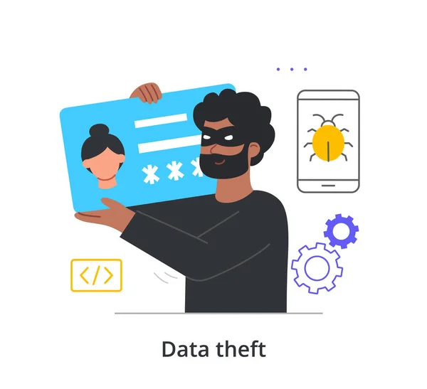 Data theft concept — Stock Vector