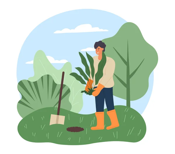 Gardener Man concept — Stock Vector