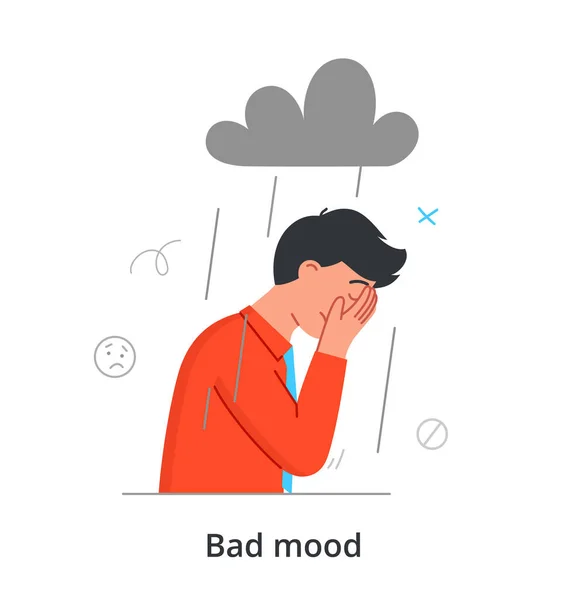 Bad mood concept — Stock Vector