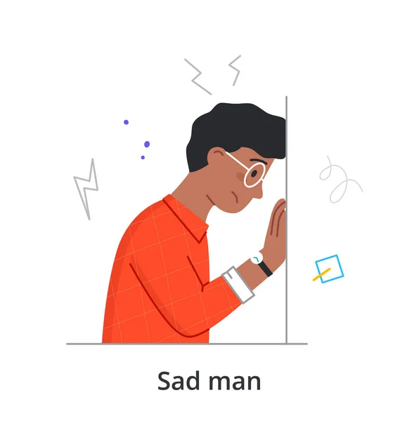 Triste concept homme — Image vectorielle