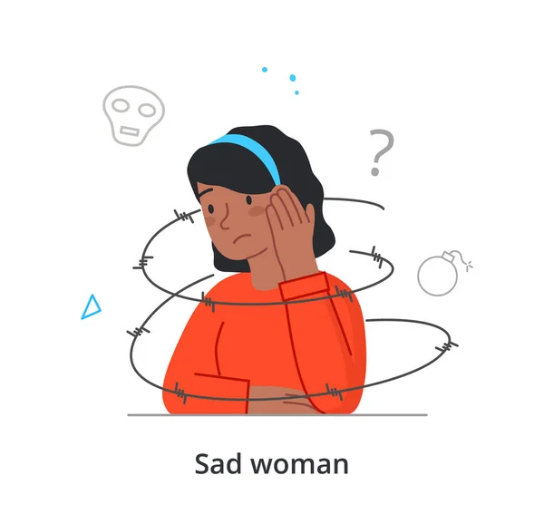 Triste femme Concept — Image vectorielle