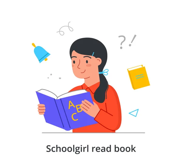 Estudante ler livros —  Vetores de Stock