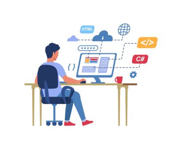 iş yerinde programcı