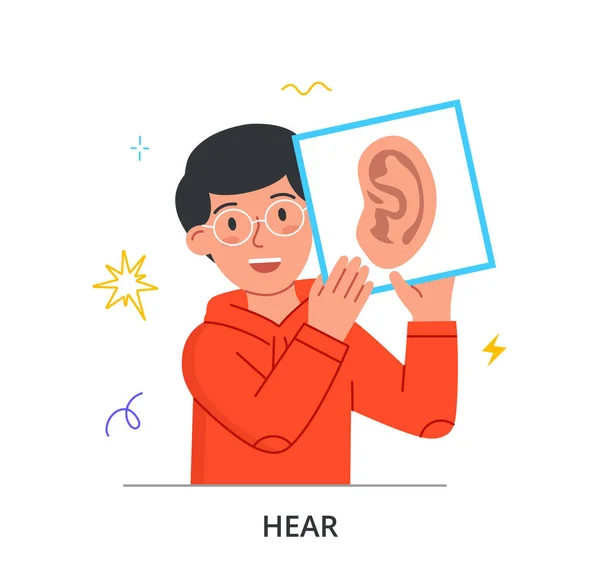 Muž s uchem — Stockový vektor