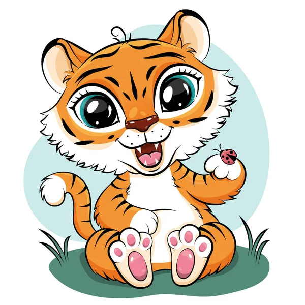 Cute Cartoon Tiger concept — Stock Vector