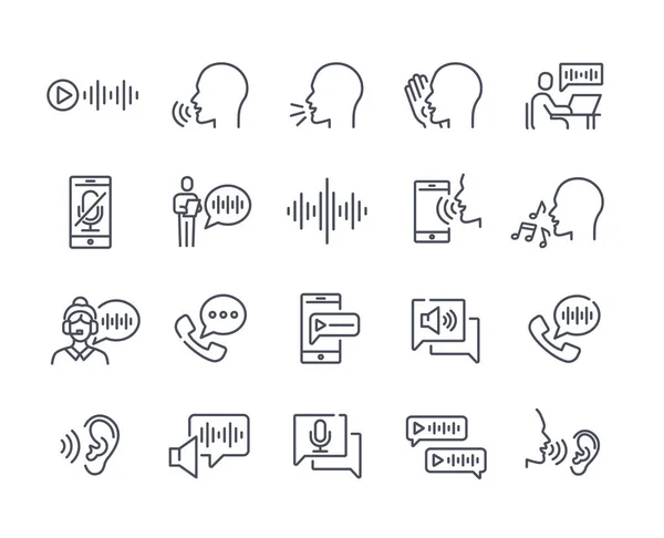 Black and white voice icons — Stock Vector