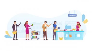 Süpermarket konseptinde kuyruk