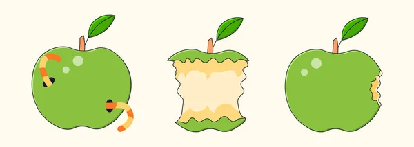 Συλλογή αυτοκόλλητων μήλων — Διανυσματικό Αρχείο