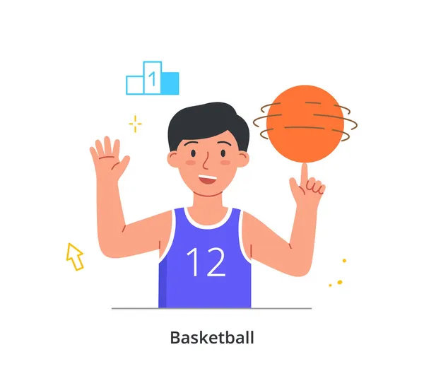 Boy playing basketball concept — Stock Vector