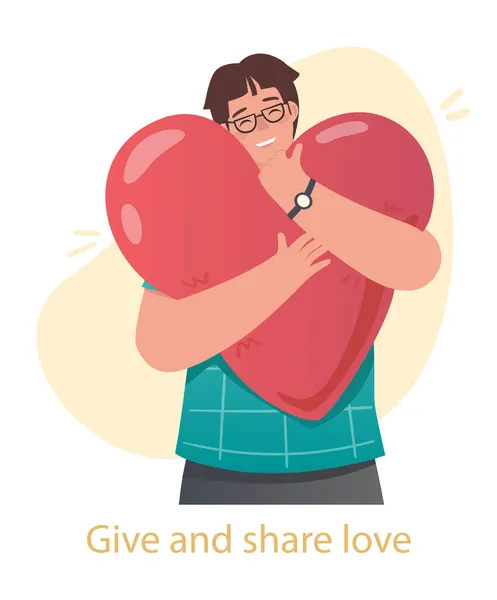 Dare e condividere il concetto di amore — Vettoriale Stock