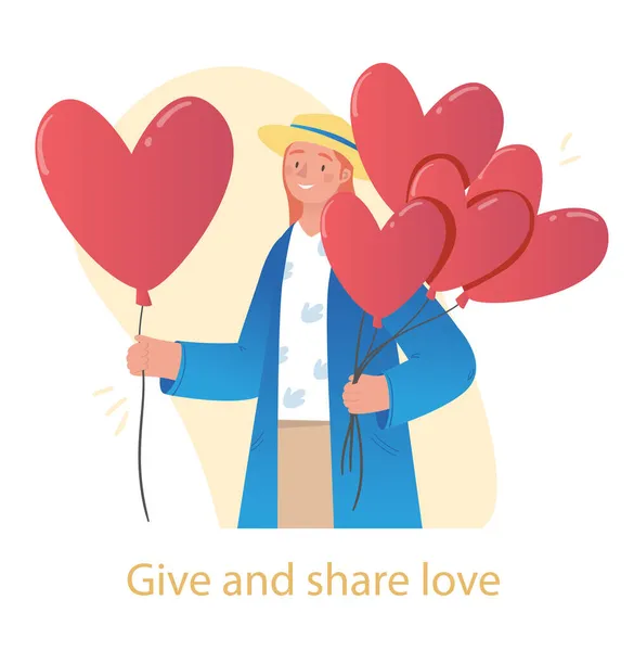 Dát a sdílet koncept lásky — Stockový vektor