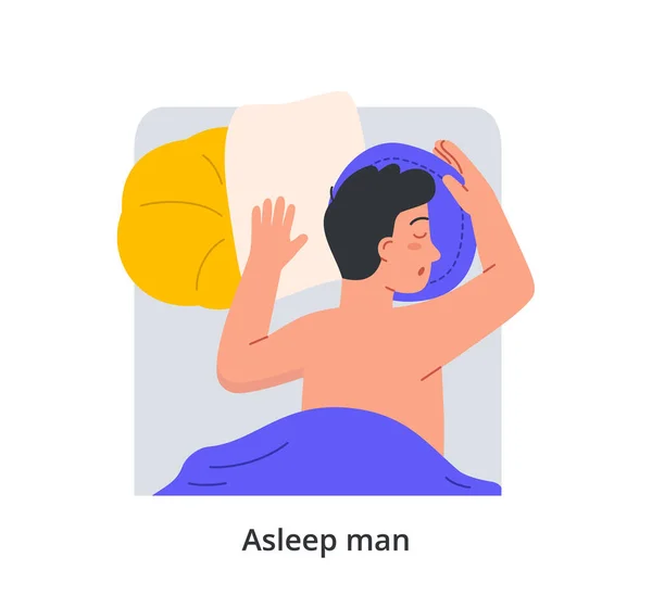 Concept d'homme endormi — Image vectorielle