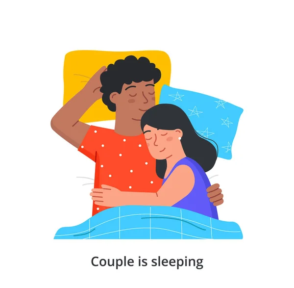 Schlafkonzept für Paare — Stockvektor