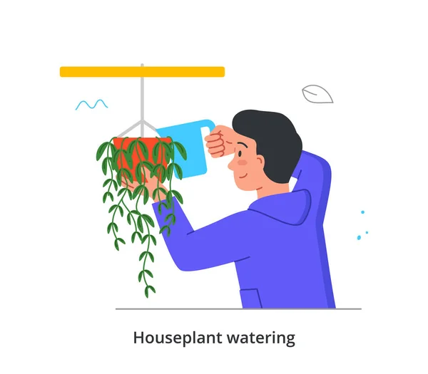 Έννοια ποτίσματος οικιακών φυτών — Διανυσματικό Αρχείο