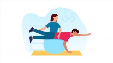 Spor doktoru vücut masajı yapıyor.