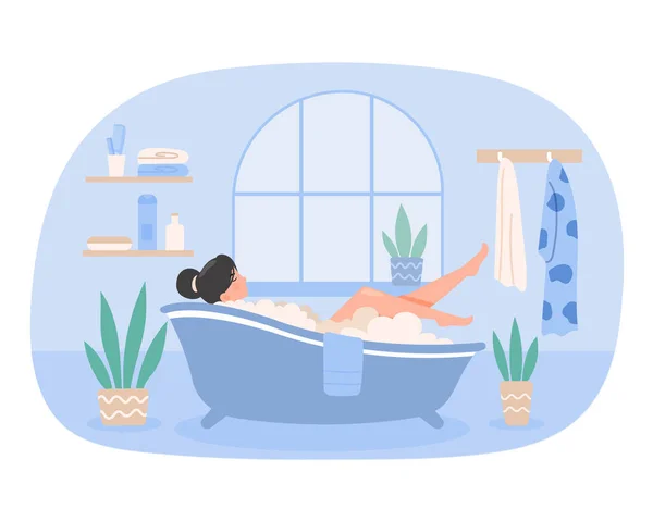 Woman taking bath — Stock Vector