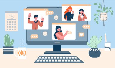 Arkadaş konseptiyle çevrimiçi toplantı