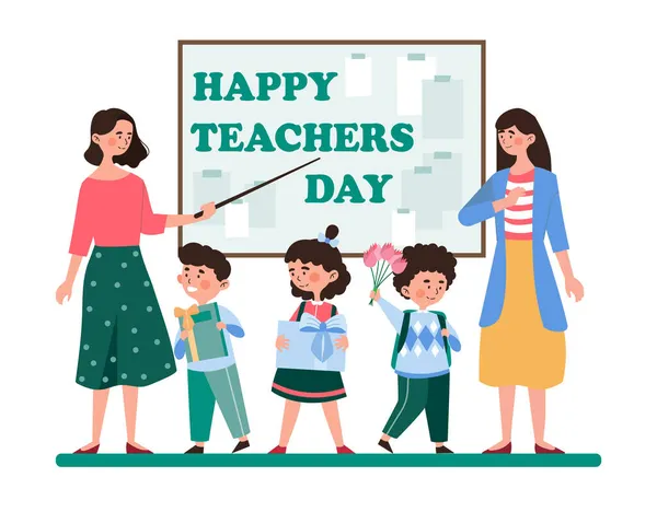 Happy Teacher Day Konzept — Stockvektor