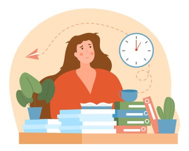 Çalışmaktan yorulan kadın