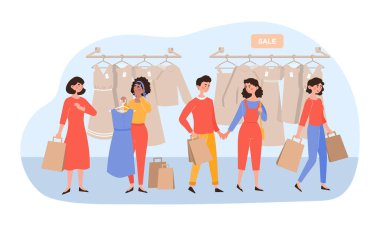 İnsanlar alışveriş ayarla