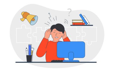 Dizüstü bilgisayarı olan duygusal çalışan