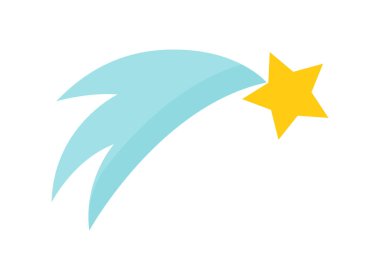 Beyaz arkaplanda kuyruklu yıldız