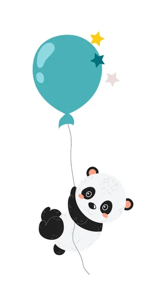 Panda und Luftballon — Stockvektor