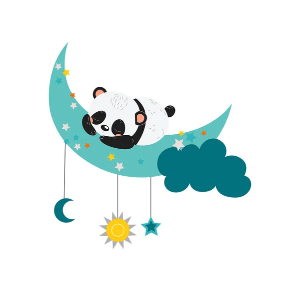 Panda på månen — Stock vektor