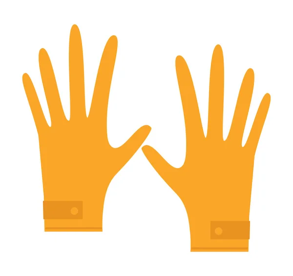 黄色の手袋ステッカー — ストックベクタ