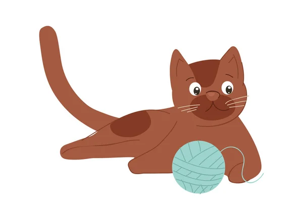 Cat with thread — Stock Vector