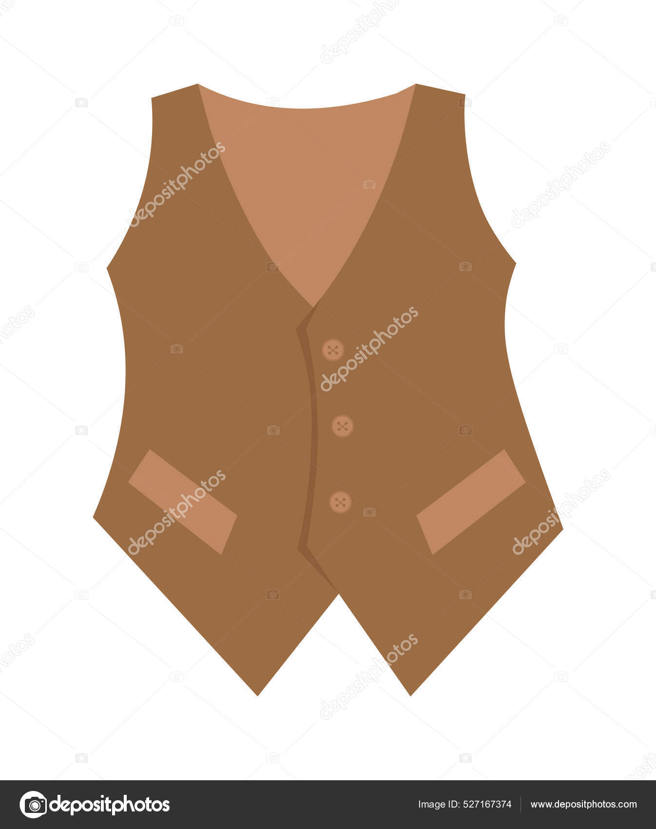 Brown waistcoat sticker Stock Vector by ©mentalmind 527167374