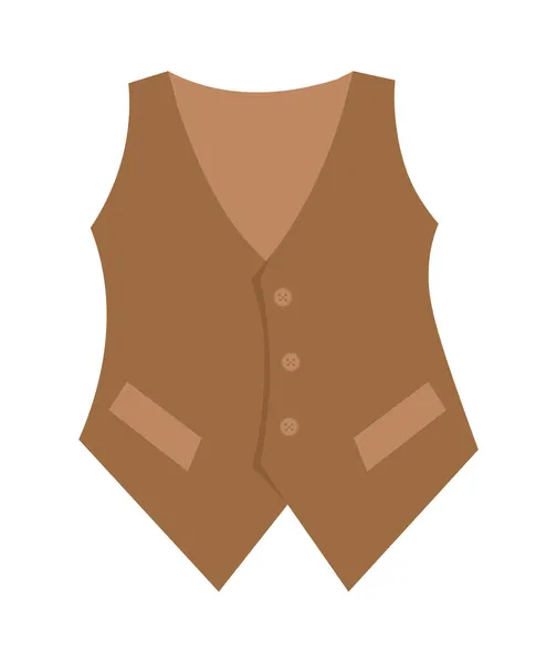 Brown waistcoat sticker — Stock Vector