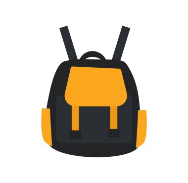 Turuncu ve siyah sırt çantası