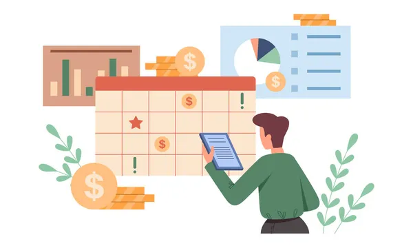 Concepto de análisis financiero — Vector de stock