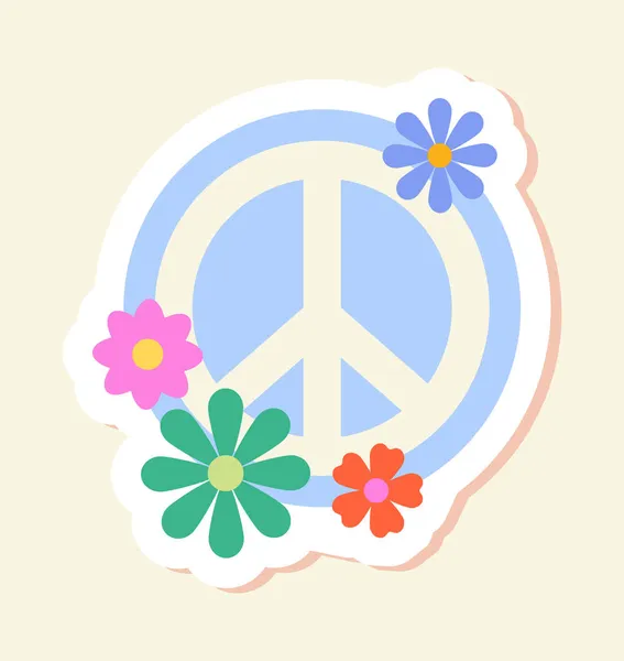 Hippie concepto de etiqueta — Vector de stock