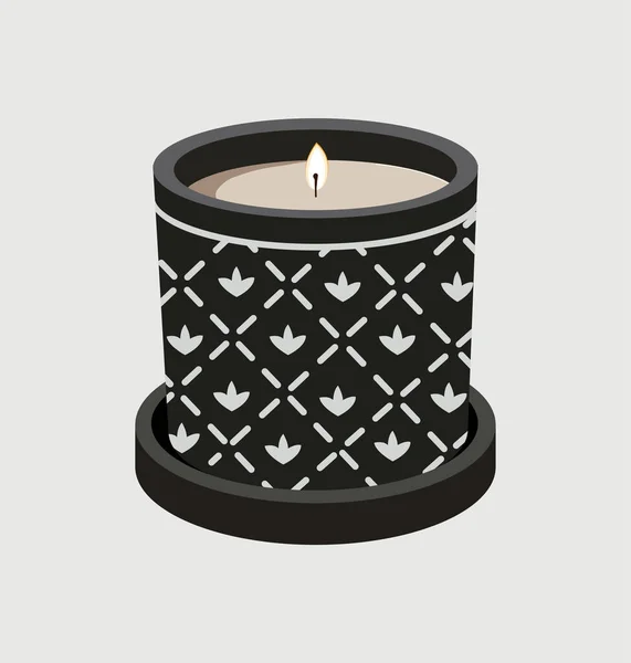 Aufkleber mit schwarzen Kerzen — Stockvektor