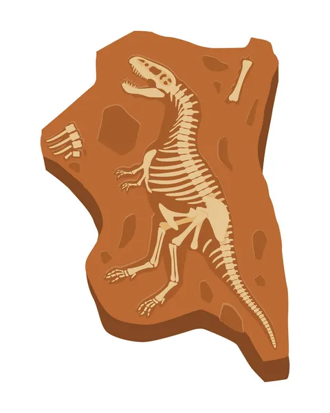 Pegatina esqueleto de dinosaurio — Vector de stock