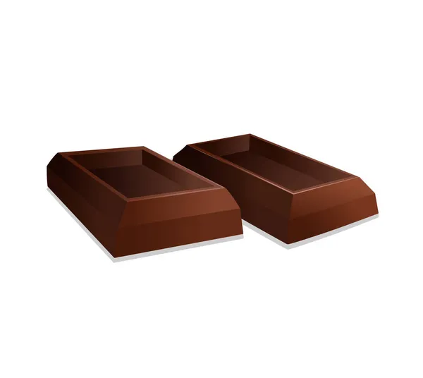 苦味巧克力或牛奶巧克力图标 — 图库矢量图片