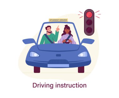 Sürücü eğitmeni konsepti